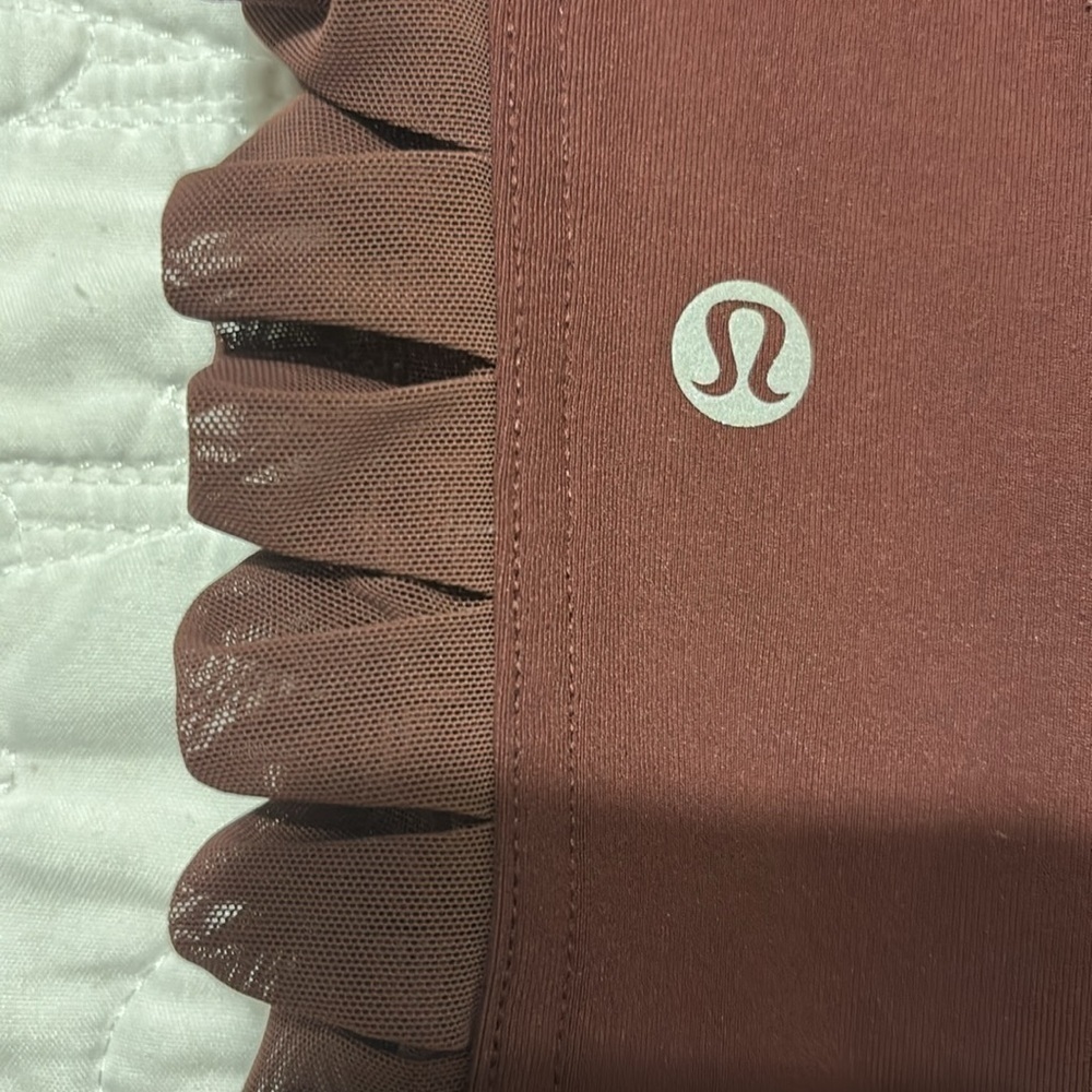 Lululemon cropped sheer rouched leggings brown size 2 - Picture 3 of 5